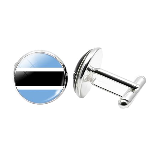 1 Paar Neuheit Flagge Manschettenknöpfe für Männer Flagge von Botswana Manschettenknöpfe Geburtstagstag Hochzeit Schmuck Geschenk mit Schmuck Box von Liumarvexia