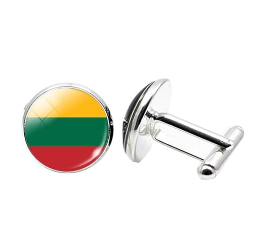 1 Paar Neuheit Flagge Manschettenknöpfe für Männer Flagge von Litauen Manschettenknöpfe Geburtstagstag Hochzeit Schmuck Geschenk mit Schmuckbox von Liumarvexia