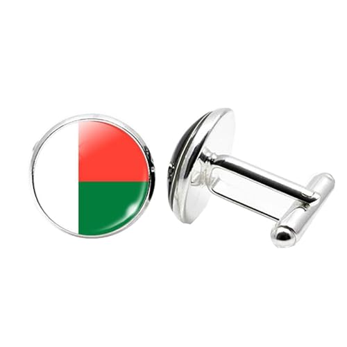 1 Paar Neuheit Flagge Manschettenknöpfe für Männer Flagge von Madagaskar Manschettenknöpfe Geburtstagstag Hochzeit Schmuck Geschenk mit Schmuckbox von Liumarvexia