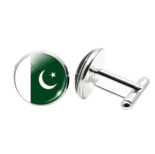1 Paar Neuheit Flagge Manschettenknöpfe für Männer Flagge von Pakistan Manschettenknöpfe Geburtstagstag Hochzeit Schmuck Geschenk mit Schmuck Box von Liumarvexia