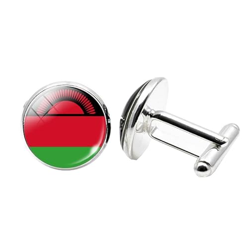 1 Paar Neuheit Flagge Manschettenknöpfe für Männer Malawi Flagge Manschettenknöpfe Geburtstagstag Hochzeit Schmuck Geschenk mit Schmuck Box von Liumarvexia
