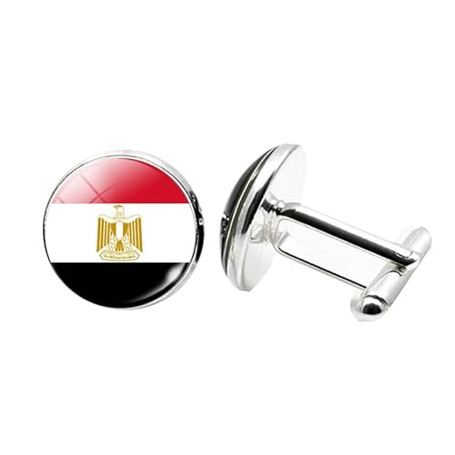 1 Paar Neuheit Flagge Manschettenknöpfe für Männer ägyptische Flagge Manschettenknöpfe Geburtstagstag Hochzeit Schmuck Geschenk mit Schmuck Box von Liumarvexia