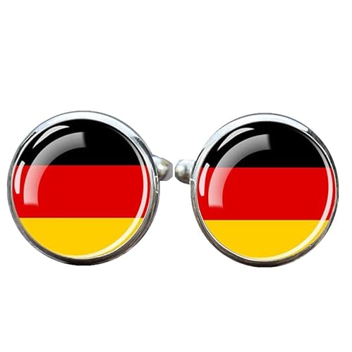 1 Paar Neuheit Flagge Manschettenknöpfe für Männer deutsche Flagge Manschettenknöpfe Geburtstagstag Hochzeit Schmuck Geschenk mit Schmuck Box von Liumarvexia