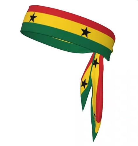2 Stück Ghana Flagge Sweatband Bandanas Haarband Kopf Krawatte Sport Kopfband Haar Zubehör Eine Größe von Liumarvexia