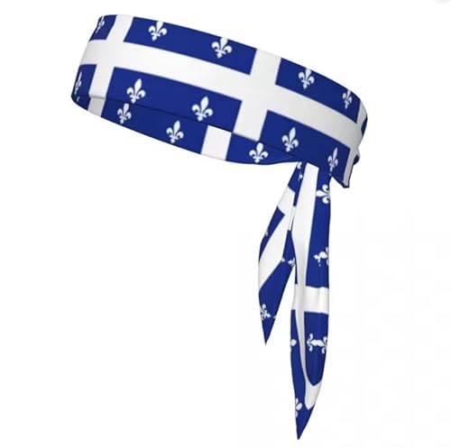 2 Stück Krawatte Kopfbänder Flagge von Quebec Kanada Sport Kopfband Athletische Sweatband Bandana Schweiß Wicking Eine Größe von Liumarvexia