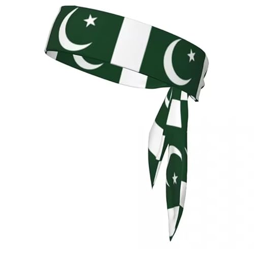 2 Stück Pakistan Flagge Sweatband Bandanas Haarband Kopf Krawatte Sport Kopfband Haar Zubehör Pakistan Eine Größe von Liumarvexia