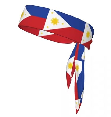 2 Stück Philippinen Flagge Sweatband Bandanas Haarband Kopf Krawatte Sport Kopfband Haar Zubehör Eine Größe von Liumarvexia