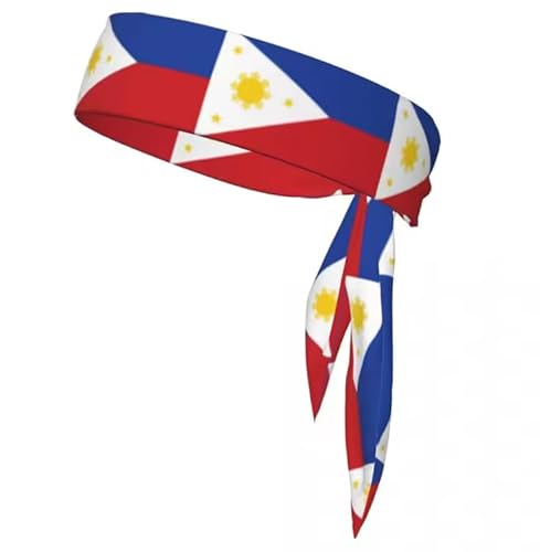 2 Stück Philippinen Flagge Sweatband Bandanas Haarband Kopf Krawatte Sport Kopfband Haar Zubehör Eine Größe von Liumarvexia