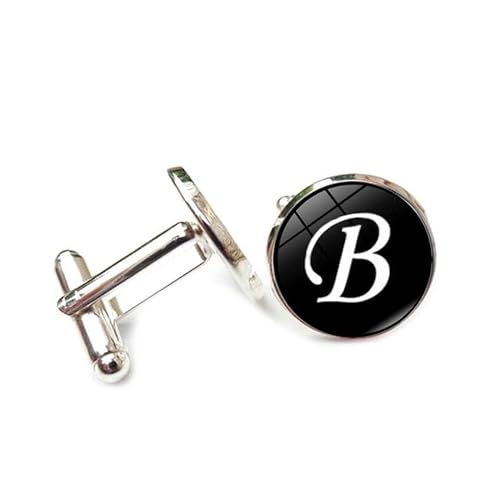 Cufflinks for Men, Business GiftSimple White A-Z initials Pattern Men's Cuff Links, Tuxedo Shirt Cufflink, Classic Groomsmen Cufflinks Wedding Cuff Links for Father Husband Boyfriend von Liumarvexia