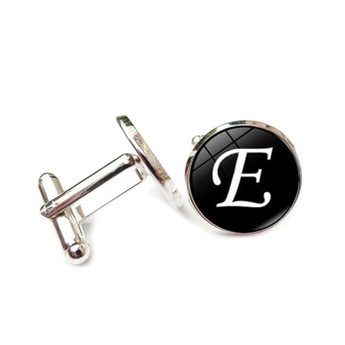 Cufflinks for Men, Business GiftSimple White A-Z initials Pattern Men's Cuff Links, Tuxedo Shirt Cufflink, Classic Groomsmen Cufflinks Wedding Cuff Links for Father Husband Boyfriend von Liumarvexia