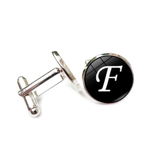 Cufflinks for Men, Business GiftSimple White A-Z initials Pattern Men's Cuff Links, Tuxedo Shirt Cufflink, Classic Groomsmen Cufflinks Wedding Cuff Links for Father Husband Boyfriend von Liumarvexia