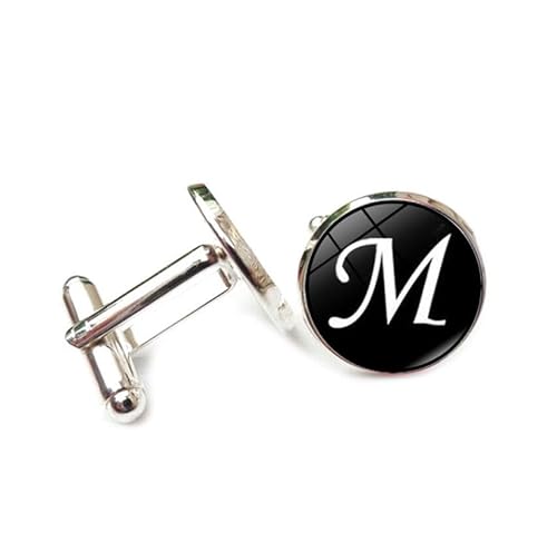 Cufflinks for Men, Business GiftSimple White A-Z initials Pattern Men's Cuff Links, Tuxedo Shirt Cufflink, Classic Groomsmen Cufflinks Wedding Cuff Links for Father Husband Boyfriend von Liumarvexia
