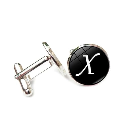 Cufflinks for Men, Business GiftSimple White A-Z initials Pattern Men's Cuff Links, Tuxedo Shirt Cufflink, Classic Groomsmen Cufflinks Wedding Cuff Links for Father Husband Boyfriend von Liumarvexia