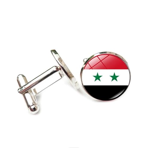 Cufflinks for Men, Business GiftSyria National Flag Pattern Men's Cuff Links, Tuxedo Shirt Cufflink, Classic Groomsmen Cufflinks Wedding Cuff Links for Father Husband Boyfriend von Liumarvexia