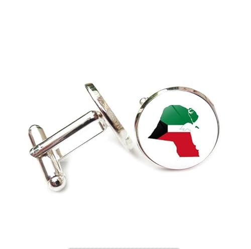 Cufflinks for Men Women with Palestinian Flag Map Pattern Classic Round Men's Cufflinks Jewelry for Wedding Anniversary Business Party Events Tuxedo Dress Shirt von Liumarvexia