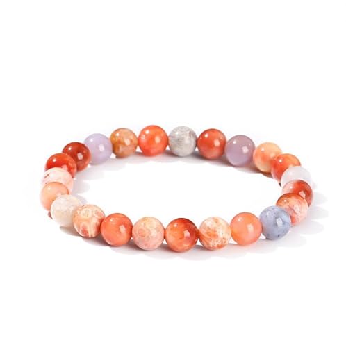 Liumarvexia 10mm Natürliches Jadeit Korallenperlen Armband, Natürliches Material Perlen Armbänder Stretch Armband Schmuck mit Geschenkbox für Frauen Frau Freundinnen von Liumarvexia