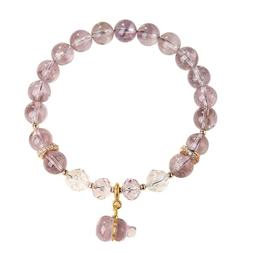 Liumarvexia 8mm Amethyst Gourd Charm Glücksarmband, Natürliches Material Perlen Armbänder Stretch Armband Schmuck mit Geschenkbox für Frauen Frau Freundinnen von Liumarvexia
