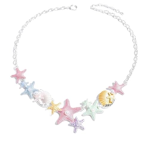 Liumarvexia Bohemian Bunte Halskette für Frauen, Makaron Farbe Sea Star Shell Dainty Halskette Choker Sommer Strand Look Schmuck Zubehör von Liumarvexia