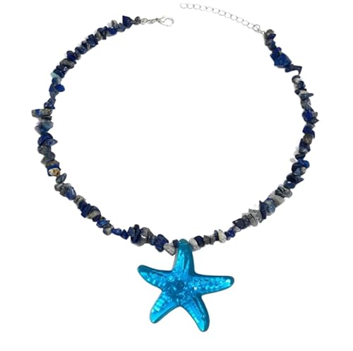 Liumarvexia Bohemian Halskette für Frauen, natürliche Perlen blaue Schale Dainty Halskette Choker Summer Beach Look Schmuck Zubehör von Liumarvexia