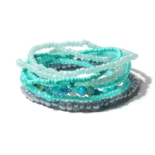 Liumarvexia Bohemian Multi-Layer Elastic Bead Armband, Boho Armband Charme Schmuck mit Geschenkbox für Frauen Sommer Beach Party Stapelbar Stretch Schmuck Geschenke, Color2 Liumarvexia Bohemian Multi-Layer Elastic Bead Armband, Boho Armband Charme Schmuck mit Geschenkbox für Frauen Sommer Beach Party Stapelbar Stretch Schmuck Geschenke, Color2 von Liumarvexia