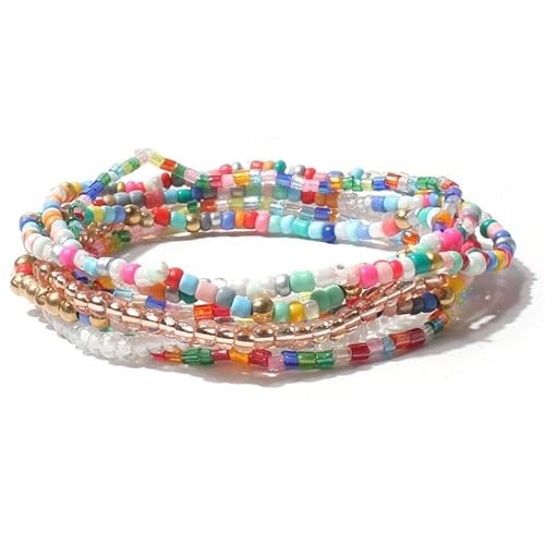 Liumarvexia Bohemian Multi-Layer Elastic Bead Armband, Boho Armband Charme Schmuck mit Geschenkbox für Frauen Sommer Beach Party Stapelbar Stretch Schmuck Geschenke, Color4 Liumarvexia Bohemian Multi-Layer Elastic Bead Armband, Boho Armband Charme Schmuck mit Geschenkbox für Frauen Sommer Beach Party Stapelbar Stretch Schmuck Geschenke, Color4 von Liumarvexia