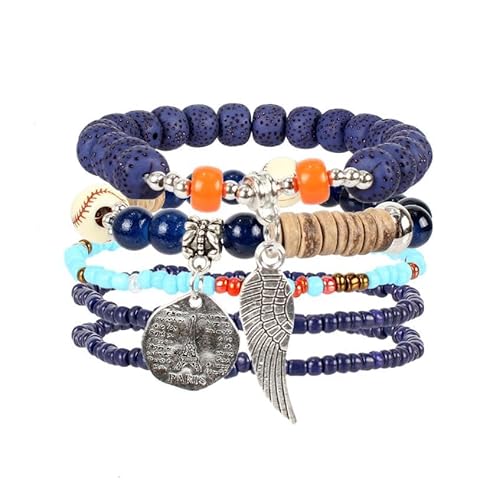 Liumarvexia Bohemian Multi-Layer Multi-Color Bead Feather Pendant Bracelet, Boho Bracelet Charm Jewelry with Gift Box for Women Summer Beach Party Stackable Stretch Jewellery Gifts, Color1 Liumarvexia Bohemian Multi-Layer Multi-Color Bead Feather Pendant Bracelet, Boho Bracelet Charm Jewelry with Gift Box for Women Summer Beach Party Stackable Stretch Jewellery Gifts, Color1 von Liumarvexia