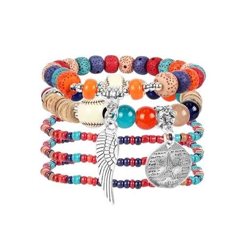 Liumarvexia Bohemian Multi-Layer Multi-Color Bead Feather Pendant Bracelet, Boho Bracelet Charm Jewelry with Gift Box for Women Summer Beach Party Stackable Stretch Jewellery Gifts, Color2 Liumarvexia Bohemian Multi-Layer Multi-Color Bead Feather Pendant Bracelet, Boho Bracelet Charm Jewelry with Gift Box for Women Summer Beach Party Stackable Stretch Jewellery Gifts, Color2 von Liumarvexia