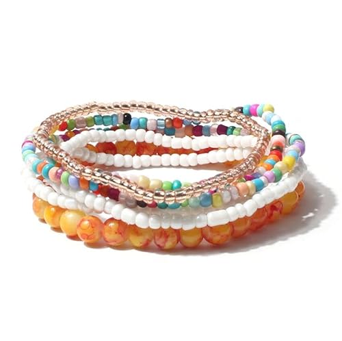 Liumarvexia Bohemian Multi-Layer Perlen Acryl Armband, Boho Armband Charme Schmuck mit Geschenkbox für Frauen Sommer Beach Party stapelbare Stretch Schmuck Geschenke, Color1 Liumarvexia Bohemian Multi-Layer Perlen Acryl Armband, Boho Armband Charme Schmuck mit Geschenkbox für Frauen Sommer Beach Party stapelbare Stretch Schmuck Geschenke, Color1 von Liumarvexia