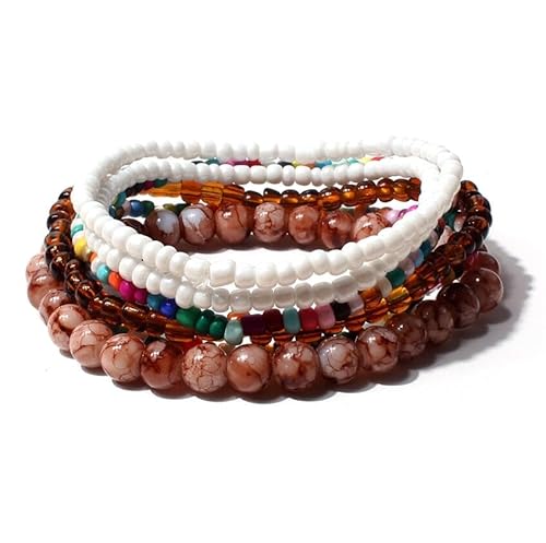 Liumarvexia Bohemian Multi-Layer Perlen Acryl Armband, Boho Armband Charme Schmuck mit Geschenkbox für Frauen Sommer Beach Party stapelbare Stretch Schmuck Geschenke, Color2 Liumarvexia Bohemian Multi-Layer Perlen Acryl Armband, Boho Armband Charme Schmuck mit Geschenkbox für Frauen Sommer Beach Party stapelbare Stretch Schmuck Geschenke, Color2 von Liumarvexia