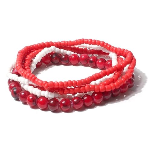 Liumarvexia Bohemian Multi-Layer Perlen Acryl Armband, Boho Armband Charme Schmuck mit Geschenkbox für Frauen Sommer Beach Party stapelbare Stretch Schmuck Geschenke, Color4 Liumarvexia Bohemian Multi-Layer Perlen Acryl Armband, Boho Armband Charme Schmuck mit Geschenkbox für Frauen Sommer Beach Party stapelbare Stretch Schmuck Geschenke, Color4 von Liumarvexia