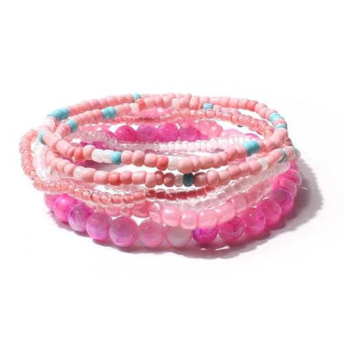 Liumarvexia Bohemian Multi-Layer Perlen Acryl Armband, Boho Armband Charme Schmuck mit Geschenkbox für Frauen Sommer Beach Party stapelbare Stretch Schmuck Geschenke, Color6 Liumarvexia Bohemian Multi-Layer Perlen Acryl Armband, Boho Armband Charme Schmuck mit Geschenkbox für Frauen Sommer Beach Party stapelbare Stretch Schmuck Geschenke, Color6 von Liumarvexia