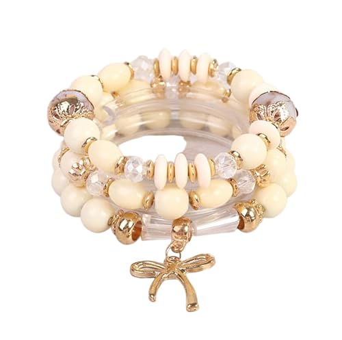 Liumarvexia Bohemian Multi-Layer Perlen Bogen Charme Armband, Boho Armband Charme Schmuck mit Geschenkbox für Frauen Sommer Beach Party stapelbare Stretch Schmuck Geschenke, Color3 von Liumarvexia