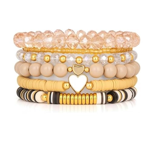Liumarvexia Bohemian Multi Layered Herzperlen Armband, Boho Armband Charme Schmuck mit Geschenkbox für Frauen Sommer Strand Party Stapelbar Stretch Schmuck Geschenke, Color1 Liumarvexia Bohemian Multi Layered Herzperlen Armband, Boho Armband Charme Schmuck mit Geschenkbox für Frauen Sommer Strand Party Stapelbar Stretch Schmuck Geschenke, Color1 von Liumarvexia