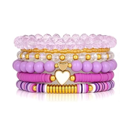 Liumarvexia Bohemian Multi Layered Herzperlen Armband, Boho Armband Charme Schmuck mit Geschenkbox für Frauen Sommer Strand Party Stapelbar Stretch Schmuck Geschenke, Color3 Liumarvexia Bohemian Multi Layered Herzperlen Armband, Boho Armband Charme Schmuck mit Geschenkbox für Frauen Sommer Strand Party Stapelbar Stretch Schmuck Geschenke, Color3 von Liumarvexia