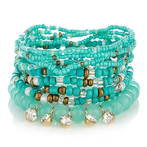 Liumarvexia Bohemian Perlen Strass Charm gestapelt Armband, Boho Armband Charm Schmuck mit Geschenkbox für Frauen Sommer Strand Party gestapelbar Stretch Schmuck Geschenke, Color2 Liumarvexia Bohemian Perlen Strass Charm gestapelt Armband, Boho Armband Charm Schmuck mit Geschenkbox für Frauen Sommer Strand Party gestapelbar Stretch Schmuck Geschenke, Color2 von Liumarvexia