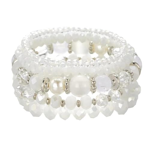 Liumarvexia Bohemian Perlen elastische Kristall mehrschichtige Armband, Boho Armband Charme Schmuck mit Geschenkbox für Frauen Sommer Strand Party stapelbare Stretch Schmuck Geschenke, Color1 von Liumarvexia