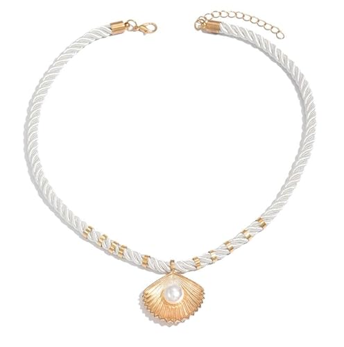 Liumarvexia Bohemian Shell Halskette für Frauen, Gold Shell Pearl Knot Dainty Halskette Choker Summer Beach Look Schmuck Zubehör von Liumarvexia