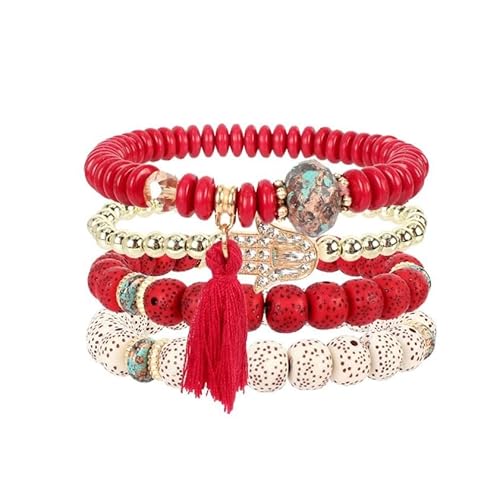 Liumarvexia Bohemian Turquoise Multi Layer Beaded Tassel Bracelet, Boho Bracelet Charm Jewelry with Gift Box for Women Summer Beach Party Stackable Stretch Jewellery Gifts, Color2 Liumarvexia Bohemian Turquoise Multi Layer Beaded Tassel Bracelet, Boho Bracelet Charm Jewelry with Gift Box for Women Summer Beach Party Stackable Stretch Jewellery Gifts, Color2 von Liumarvexia