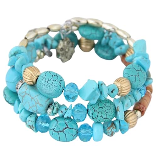 Liumarvexia Bohemian Vintage Crystal Agate Beads Multi Layer Bracelet, Boho Bracelet Charm Jewelry with Gift Box for Women Summer Beach Party Stackable Stretch Jewellery Gifts, Color3 Liumarvexia Bohemian Vintage Crystal Agate Beads Multi Layer Bracelet, Boho Bracelet Charm Jewelry with Gift Box for Women Summer Beach Party Stackable Stretch Jewellery Gifts, Color3 von Liumarvexia