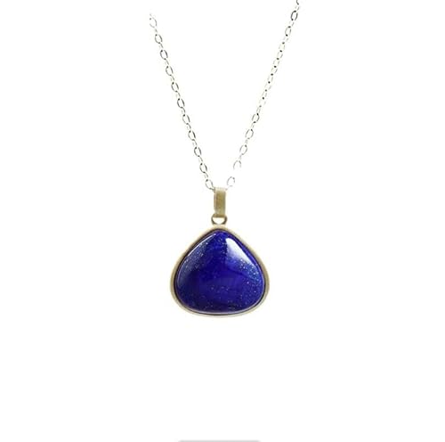Liumarvexia Natürliche Lapis Lazuli geometrische Anhänger Halskette Natürliche Jade Elegante Retro Halskette Schmuck mit Geschenkbox für Frauen Frau Mutter von Liumarvexia