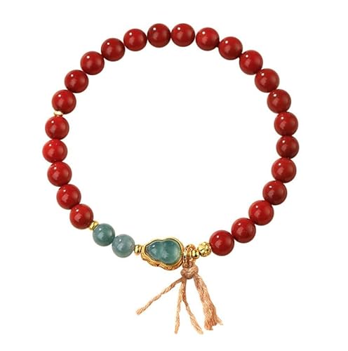 Liumarvexia Rotes Agat Blaue Jade Gourd Armband, Natürliches Material Perlen Armbänder Stretch Armband Schmuck mit Geschenkbox für Frauen Frau Freundinnen von Liumarvexia