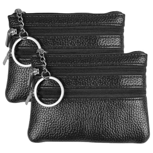 2pcs Kleiner Münzbeutel, PU -Lederwechsel Geldbörse für Frauen, Kleiner Reißverschlussbeutel mit Schlüsselring für Kreditkarte gefaltetes Bills Key Headset 2pcs Kleiner Münzbeutel, PU -Lederwechsel Geldbörse für Frauen, Kleiner Reißverschlussbeutel mit Schlüsselring für Kreditkarte gefaltetes Bills Key Headset von Liummrcy