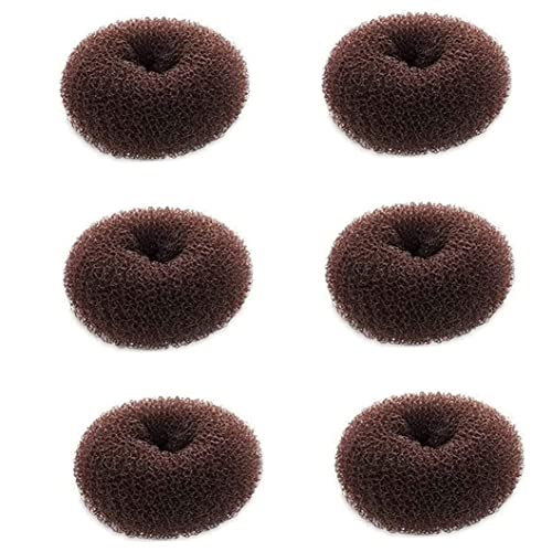 Extra Small Hair Bun Maker für Kinder, 6 Stcs Haare Donut Sockenbrötchen Form für Mädchen, Mini Donut Shaper für kurze und dünne (kleiner Größe 2,4 Zoll, dunkelbraun) von Liummrcy