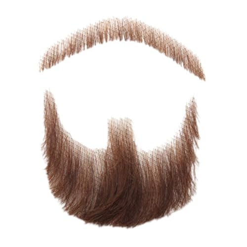 Gefälschter Schnurrbart Gesichtsbart für Erwachsene realistische Make -up -Kostüm Lace Man Bart Braun, Halloween von Liummrcy