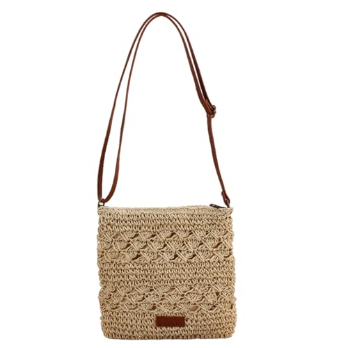 Liummrcy Damen Crossbody Bag Boho gewebte Tasche mit verstellbarer Gurt Beach Schultertasche mit Reißverschluss für Urlaubsferienreisen von Liummrcy
