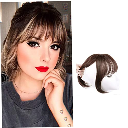 Menschliche Haartopper Clip in Krontopper Haar für Frauen Straight Toupee Part Wiglets Haarstücke für milde Verlustvolumenabdeckung Grau (hellbraun, 25 cm) von Liummrcy