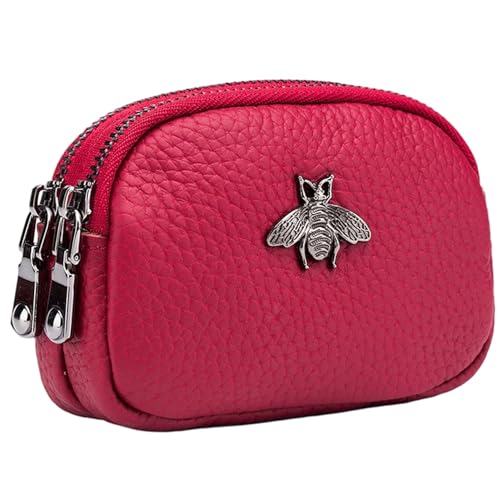 Münzbeutel 2-Layer Reißverschluss Ledermünze Geld von Liummrcy