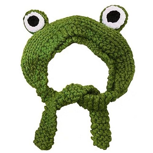 Strickfroschhut süßer Frosch -Stirnbandkappe warm warmes Cartoon Große Augen Ohrdepe für Frauen Mädchen, Schädel und Mützen von Liummrcy