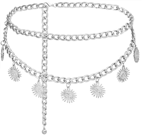 Liutufy Mehrschichtige Metall-Taillenkette, Bauchkette, Punk-Körperkette für Damen und Mädchen, L: 53.1 in/135 cm, Nicht-Edelmetall, Kein Edelstein Liutufy Mehrschichtige Metall-Taillenkette, Bauchkette, Punk-Körperkette für Damen und Mädchen, L: 53.1 in/135 cm, Nicht-Edelmetall, Kein Edelstein von Liutufy