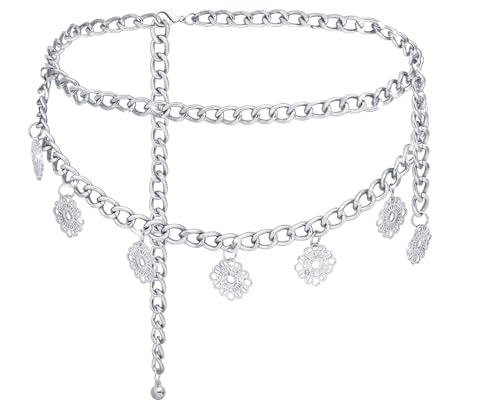 Liutufy Mehrschichtige Metall-Taillenkette, Bauchkette, Punk-Körperkette für Damen und Mädchen, XL: 59 in/150 cm, Nicht-Edelmetall, Kein Edelstein Liutufy Mehrschichtige Metall-Taillenkette, Bauchkette, Punk-Körperkette für Damen und Mädchen, XL: 59 in/150 cm, Nicht-Edelmetall, Kein Edelstein von Liutufy